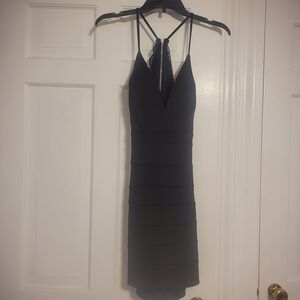 Emerald Sundae Black Backless Dress